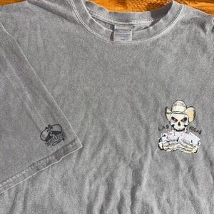Vtg Crazy Shirts T-Shirt Mens XXL Gray Crater Dyed Las Vegas Skull All In Poker